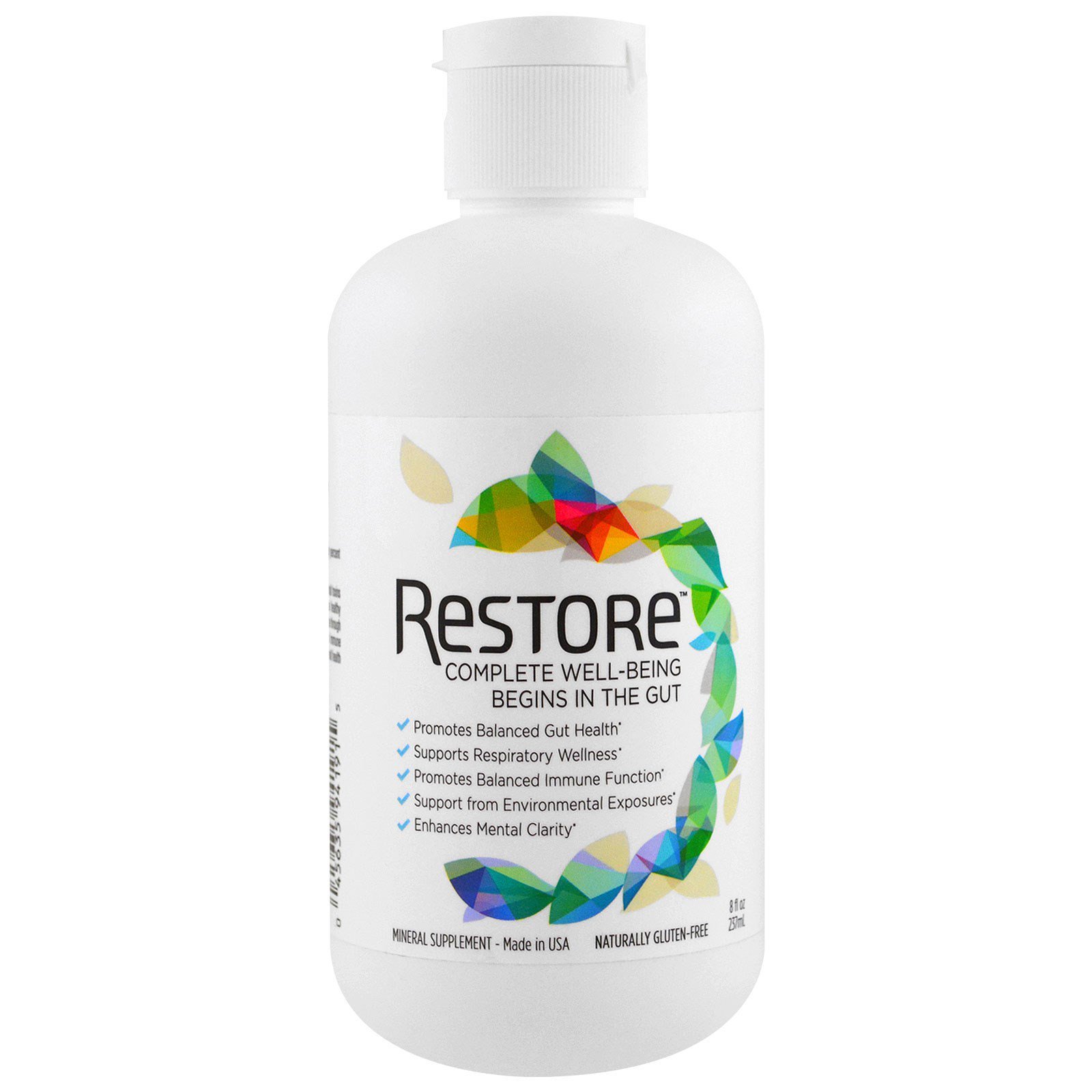 Book Cover RESTORE For Gut Health | Restore 4 Life Trace Mineral & Lignite Liquid For Improved Wellness and Digestion Balance | (8 Ounce)