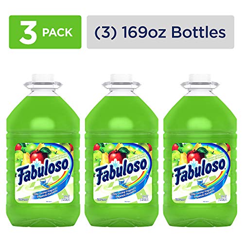 Book Cover FABULOSO All Purpose Cleaner, Passion Fruit, Bathroom Cleaner, Toilet Cleaner, Floor Cleaner, Washing Machine and Dishwasher Surface Cleaner, Mop Cleanser, 169 Ounce (Pack of 3) (MX04966A)