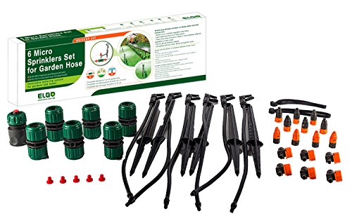 Elgo 6 Micro Sprinklers Set for Your Garden Hose
