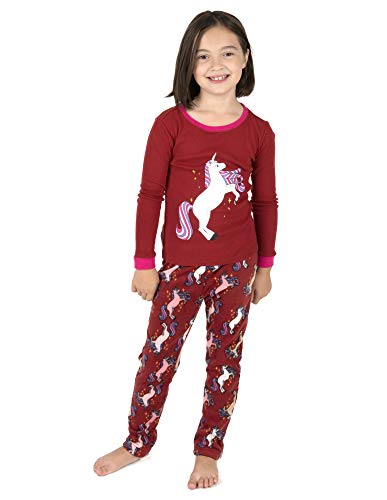 Book Cover Leveret Kids & Toddler Pajamas Girls 2 Piece Pjs Set Cotton Top & Fleece Pants Sleepwear (2-14 Years)
