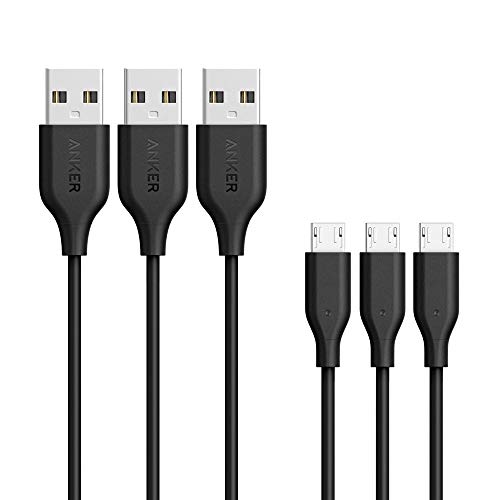 Book Cover Anker [3-Pack] Powerline Micro USB (3ft) - Charging Cable for Samsung, Nexus, LG, Android Smartphones and More (Black)