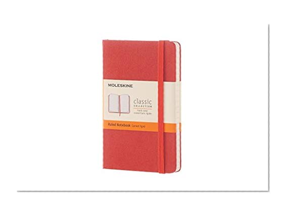 Book Cover Moleskine Classic Notebook, Pocket, Ruled, Coral Orange, Hard Cover (8051272893571)