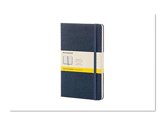 Book Cover Moleskine Classic Notebook, Large, Squared, Sapphire Blue, Hard Cover (5 x 8.25)