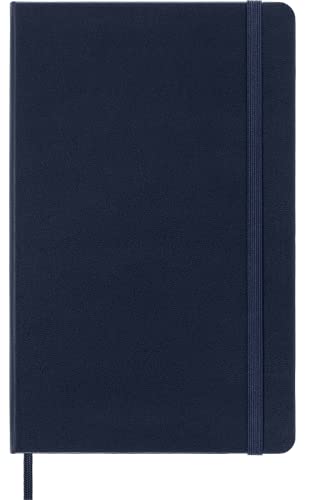 Book Cover Moleskine Classic Notebook, Large, Plain, Sapphire Blue, Hard Cover (5 x 8.25)