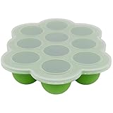 Silicone Baby Food Freezer Tray with Clip-on Lid by WeeSprout - Perfect Storage Container for Homemade Baby Food, Vegetable & Fruit Purees and Breast Milk - BPA Free & FDA Approved