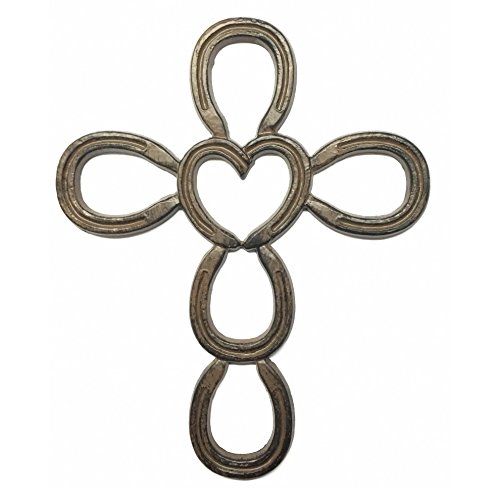 Book Cover Cast Iron Cross in Horseshoe Heart