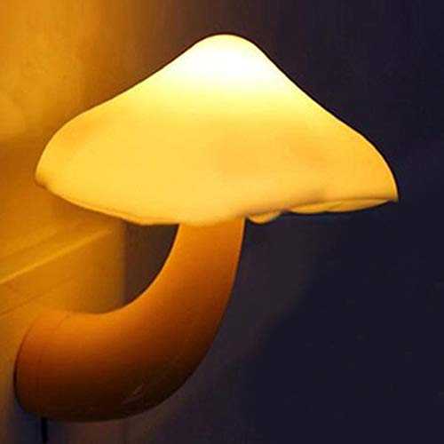 Book Cover E Support Mini Pretty Magic Mushroom-Shaped Energy Saving Sensor LED Romantic Night Light with Plug Yellow
