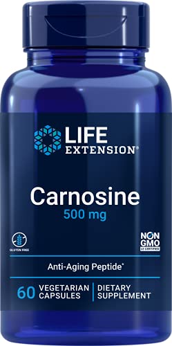 Book Cover Life Extension Carnosine 500mg Potent, Anti-Aging L-Carnosine Supplement - Antioxidant - Non-GMO, Gluten-Free - 60 Vegetarian Capsules