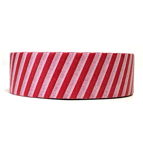 Allydrew Decorative Washi Masking Tape, Red and White Stripes