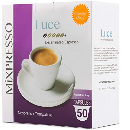 Book Cover 50 Decaf Nespresso Capsules (Compatible) - Decaffeinated Espresso - by Mixpresso Coffee