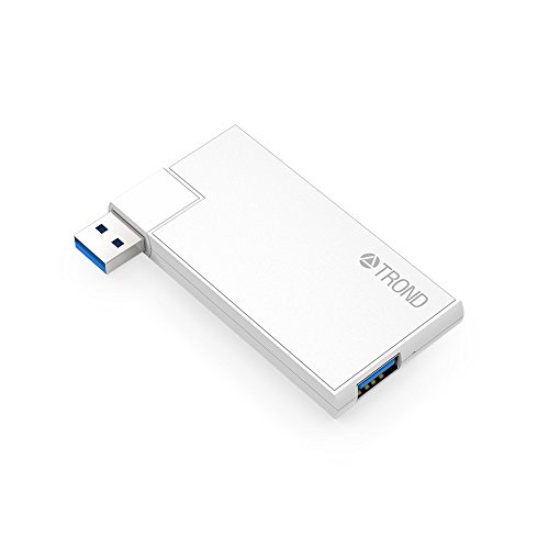 Super Slim USB Hub 3.0 with Swiveling Connector (4 Port Compact, Bus-Powered) Perfect for Laptops, Ultrabooks, MacBooks & Microsoft Surface Series (Windows 10 Compatible), Silver