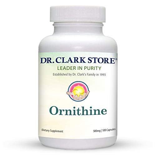Book Cover Dr Clark Ornithine Dietary Supplement - Gluten Free, Natural Sleep Aid, Promotes Protein Metabolism, Cleansing and Detoxification, 500mg, 100 Gelatin Capsules