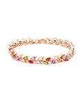 Yellow Chimes Leafs-In-Tiara Swiss Cubic Zirconia 18K Gold Plated Diamond Strand Bracelet For Girls And Women