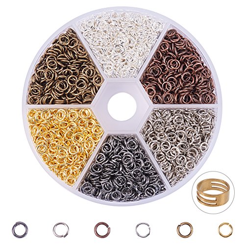Book Cover PandaHall Elite About 3300 Pcs Iron Open Jump Rings Unsoldered Diameter 4mm Wire 21-Gauge 6 Colors for Jewelry Findings
