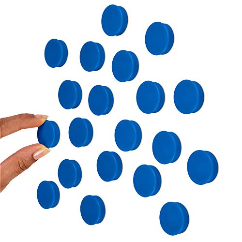Scribble 25mm Blue Office Magnets (20 Pack), Colourful Round Refrigerator Magnets, Perfect for Whiteboards, Lockers & Fridge.