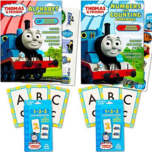 Book Cover Thomas the Train Flash Cards and Workbook Super Set Toddler Kids -- 2 Workbooks (Alphabet and Numbers), ABC Flash Cards, Numbers Flash Cards, Reward Stickers