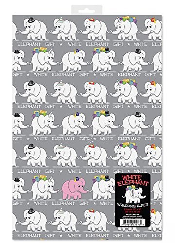 Book Cover Accoutrements White Elephant Wrapping Paper