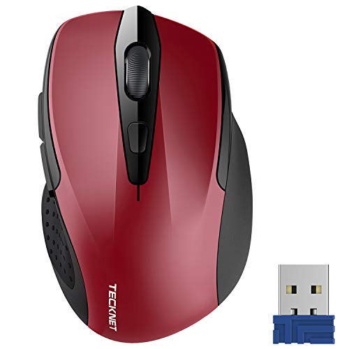 TeckNet Pro 2.4G Ergonomic Wireless Optical Mouse with USB Nano Receiver for Laptop,PC,Computer,Chromebook,Notebook,6 Buttons,24 Months Battery Life, 2600 DPI, 5 Adjustment Levels