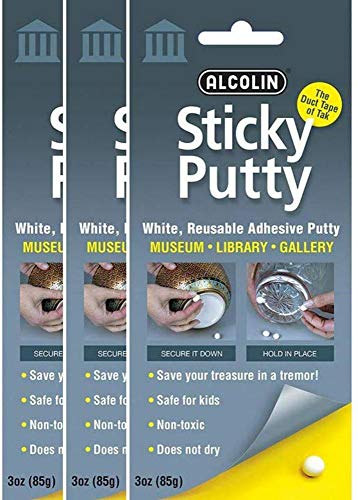 Museum Putty By Alcolin 3-pack Library Gallery Putty Three - 3 Ounce Packages 9 Ounces Total