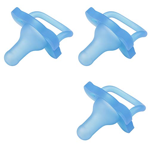 Book Cover Dr. Brownâ€™s HappyPaci Silicone Newborn Pacifier for Breastfeeding Baby - Blue - 3pk - 0-6m