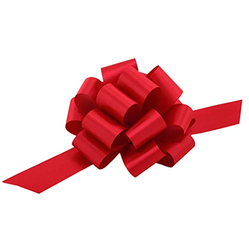 Red Christmas Gift Pull Bows - 5" Wide, Set of 10, Veteran's Day, Fall, Gift Bows, Wreath, Gift Basket, Presents, Birthday, Fundraiser, Decoration, Valentine's Day, 4th of July