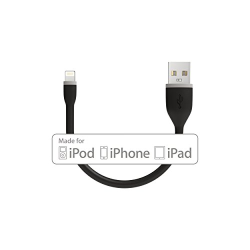 Satechi Flexible Apple MFi Certified Lightning USB Charging Cable - Compatible with iPhone 11 Pro Max/11 Pro/11, Xs Max/XS/XR/X, 8 Plus/8 (6-Inch, Black)