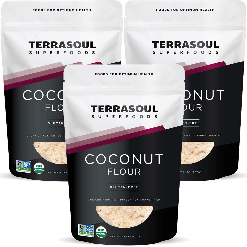 Book Cover Terrasoul Superfoods Organic Coconut Flour, 6 Lbs (3 Pack) - Gluten-Free | Unrefined | Fine Texture | Premium Quality 2 Pound (Pack of 3)