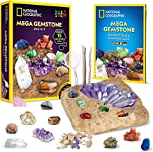 Book Cover NATIONAL GEOGRAPHIC Mega Gemstone Dig Kit â€“ Dig Up 15 Real Gems with this Excavation Kit, STEM Science Educational Toys make Great Kids Activities
