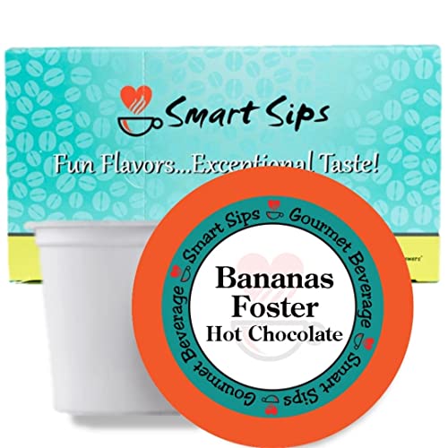 Book Cover Smart Sips, Bananas Foster Hot Chocolate, 24 Count, Single Serve Pods Compatible With All Keurig K-cup Brewers