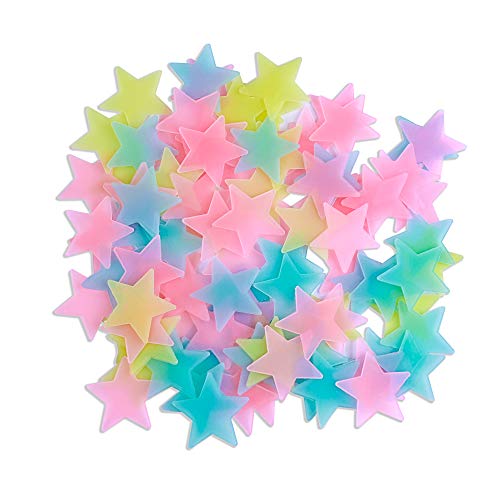 Book Cover Amaonm 100 Pcs Colorful Glow in The Dark Luminous Stars Fluorescent Noctilucent Plastic Wall Stickers Murals Decals for Home Art Decor Ceiling Wall Decorate Kids Babys Bedroom Room Decorations