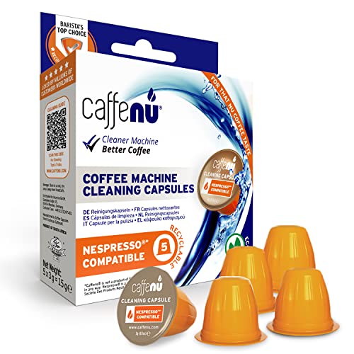 Caffenu 5-Pack Nespresso Cleaning Pods - For Nespresso Original Line Machines - Nespresso Cleaner For Improved Coffee Flavor
