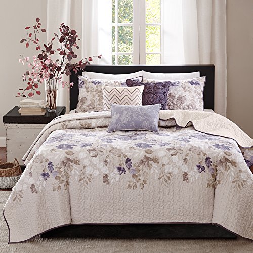 Book Cover Madison Park Quilt Modern Classic Design All Season, Breathable Coverlet Bedspread Lightweight Bedding Set, Matching Shams, Decorative Pillow, Full/Queen(90
