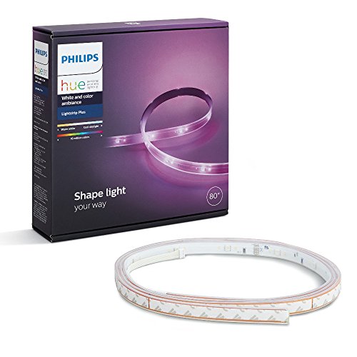 Book Cover Philips Hue White and Color Ambiance LightStrip Plus Dimmable LED Smart Light (Requires Hue Hub, Works with Alexa, HomeKit & Google Assistant)
