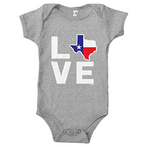 Book Cover Love Texas - Texan Pride Strong Bodysuit (Light Gray, 6 Months)