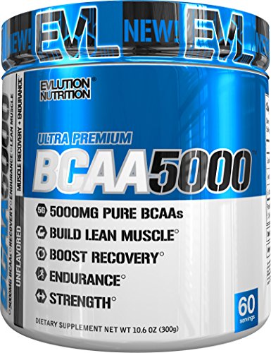 Book Cover Evlution Nutrition BCAA5000 Powder 5 Grams of Premium BCAAs, 60 Servings (Unflavored)