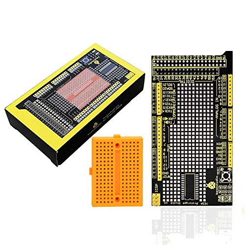 KEYESTUDIO MEGA Prototype Shield V3 Board for Arduino Mega, with 170 Points Breadboard Solderable, Easy to Use, Great for Prototyping Circuit Building Projects