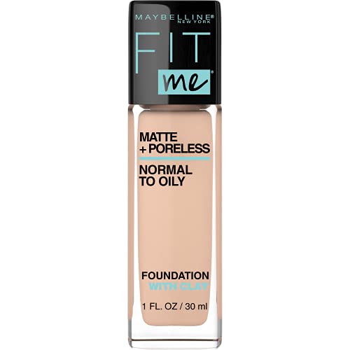 Maybelline Fit Me Matte + Poreless Liquid Foundation Makeup, Creamy Beige, 1 fl. oz.