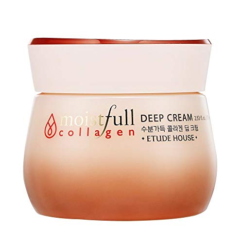 Book Cover ETUDE HOUSE Moistfull Collagen Deep Cream 2.5 fl.oz. 75ml (old version) - Long Lasting Strong Moist Facial Cream with Super Collagen Water, Makes Skin Healthy and Moisturized