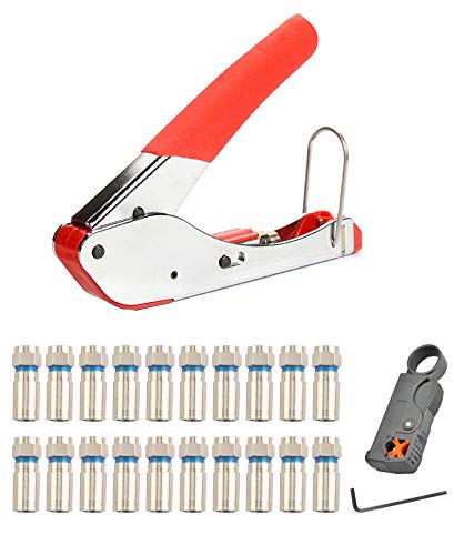 YXGOOD Rotary Adjustable RG6 RG59 RG58 F BNC RCA Compression Tool Coax Cable Stripper Compression Connectors