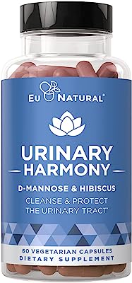 Harmony D-Mannose - Urinary Tract UT Cleanse & Bladder Health - Fast-Acting Detoxifying Strength, Flush Impurities, Clear System - Hibiscus Pills - 60 Vegetarian Soft Capsules