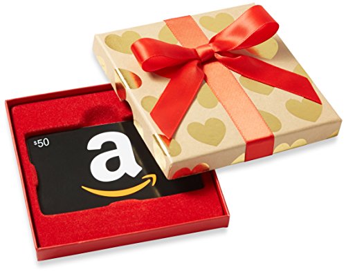 Book Cover Amazon.com $50 Gift Card in a Gold Hearts Box