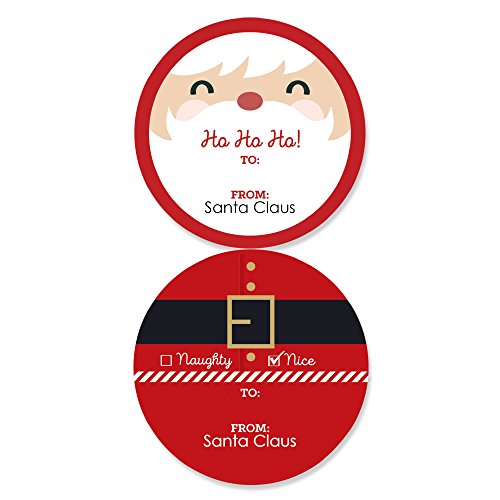 Book Cover Jolly Santa Claus - Small Circle From: Santa Christmas Stickers - Set of 24