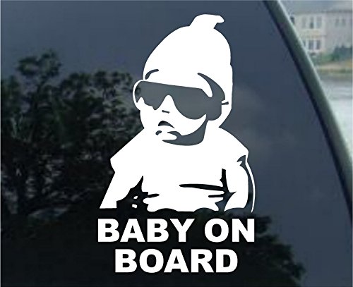 So Cool Stuff Hangover Baby On Board Decal Laptop Tablet Skateboard car Windows (5" White)