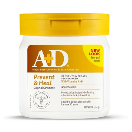 A+D Original Diaper Rash Ointment, Skin Protectant With Lanolin and Petrolatum, (Packaging May Vary) Cream 16 Ounce (Pack of 1)
