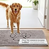 Dog Gone Smart Dirty Dog Doormat - Fast Drying Rug with Super Gripper Backing for Clean Floors - Super Absorbent and Machine Washable Mat for Muddy Paws - Grey