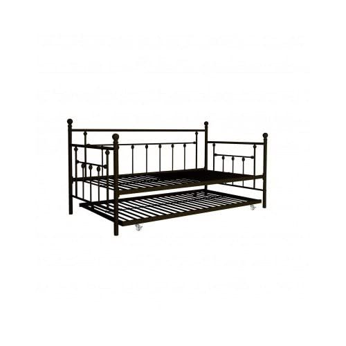 Book Cover DHP Manila Metal Framed Daybed with Trundle, Twin - Bronze Modern Twin Bronze
