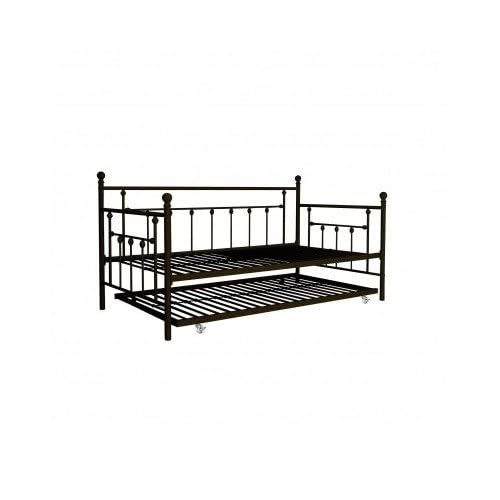 DHP Manila Metal Framed Daybed with Trundle, Twin - Bronze Modern Twin Bronze