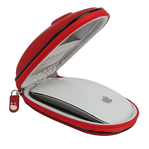 Book Cover Hermitshell Hard EVA Storage Carrying Case Bag for Apple Magic Mouse (I and II 2nd Gen) and carabiner (Red)