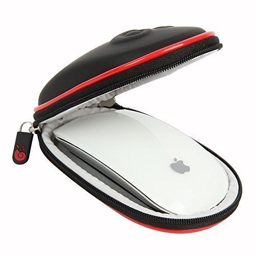 Book Cover Hermitshell Hard EVA Storage Carrying Case Bag Fits Apple Magic Mouse (I and II 2nd Gen) and Carabiner (Black)