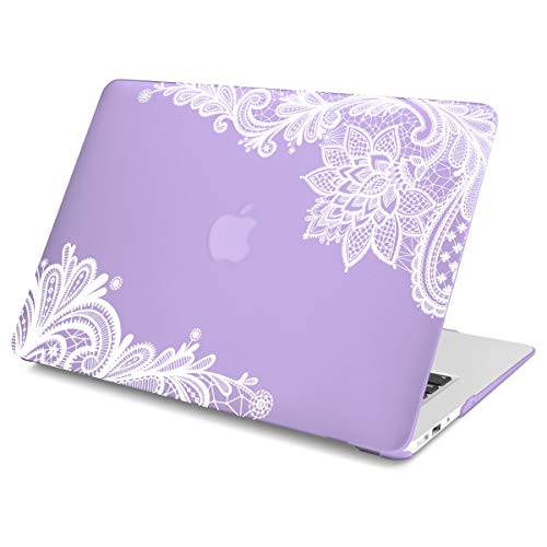 Batianda AIR 13-inch Lace Rubberized Hard Case for MacBook Air 13.3" (A1466 & A1369) (Not Compatible with 2018 Newest Version Model:A1932) Shell Cover - Violet